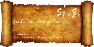 Szőts Zoltán névjegykártya