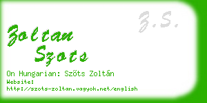 zoltan szots business card